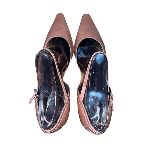 Bandolino Dark Natural Square Toe Heels With/Ankle Strap Women’s Sz 10 NWOB - Picture 5 of 11